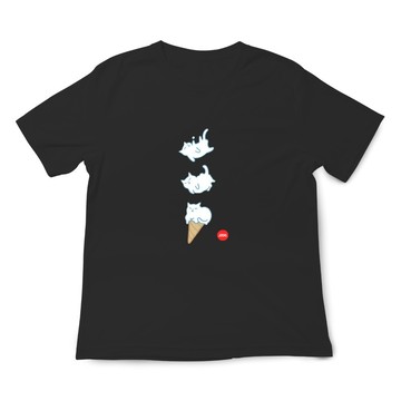JZ TEE 白貓-冰淇淋 印花短袖T恤