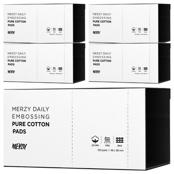 MERZY 日用壓花化妝棉  100片  5盒