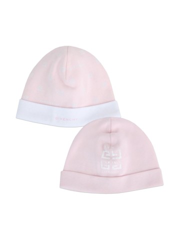 Givenchy Kids - 4G-print cotton beanie (set of two) - kids - Cotton/Cotton - 40 - Pink