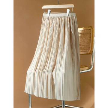 設計秋冬季穿百褶裙2024新款中長款字裙百搭高氣質大碼高級半身裙