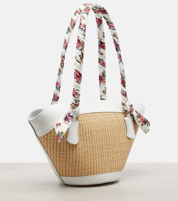 Dolce & Gabbana Capri Medium leather-trimmed raffia tote bag