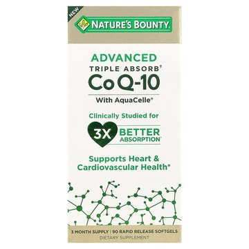 Nature's Bounty, 高階三重吸收輔酶 Q-10，100 毫克，90 粒速釋軟膠囊
