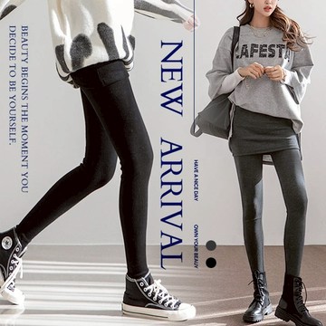 GOFO 長褲 韓系穿搭 多層次穿搭 加絨加厚 保暖 百搭高腰顯瘦 彈性假兩件內搭褲裙 女生褲子 女裝 秋天 冬季服飾