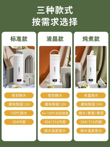 德國便攜式燒水壺電熱燒水杯旅行宿舍小型保溫保溫一體加熱開水杯