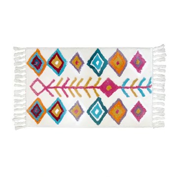 TROMSO 西班牙圖騰流蘇吸水大地墊  80 x 50cm  阿賽德米白