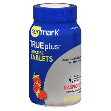 TRUEplus Glucose Tablets Raspberry 50 Tabs by Sunmark
