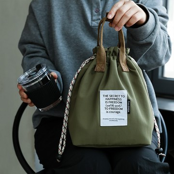 抽繩撞色便當包