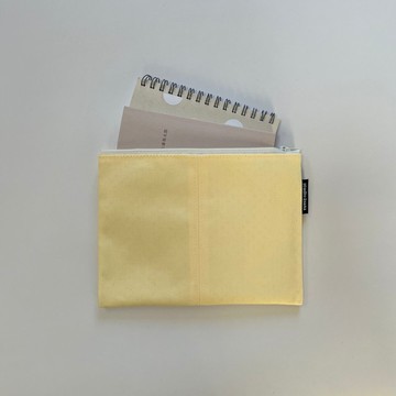 文庫本隨行書套 (帆布 柔和黃) A6 附隔層