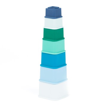 美國 BELLA TUNNO - 矽膠感官疊疊樂-(勁酷藍色風)