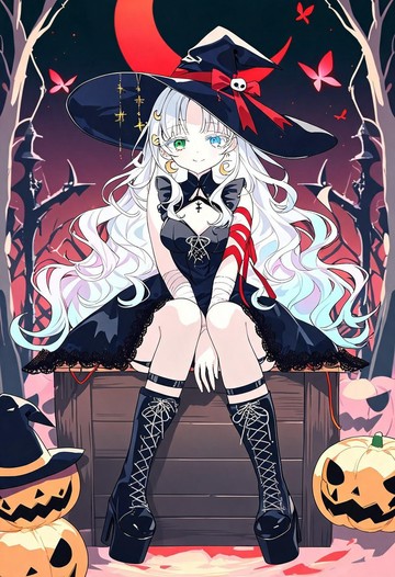 ねこのこ 2026 Halloween Collection ASAHI STICKER 在月夜下戀愛的魔女
