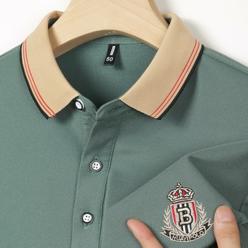 臺灣出貨|寬鬆翻領POLO衫男|大尺碼40-100公斤男裝上衣|春秋長袖上衣|純色中年爸爸裝上衣|韓版速乾衣|休閒長袖衫