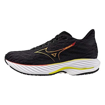 Mizuno Wave Rider 28 [J1GD240377] 女 慢跑鞋 彈力 支撐 緩震 黑 橘