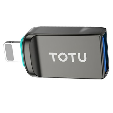 TOTU 拓途 USB3.0 轉 Lightning OTG 轉接頭 鋅合金材質 反向充電 傳輸 即插即用  3.2cm  鐵灰色  1個