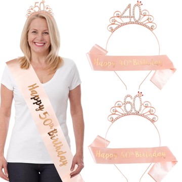 奢華 數字 皇冠背帶組 貴氣 40歲 50歲 60歲 退休 生日 祝壽 生日 慶生 派對 壽星