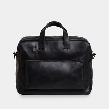 黑色真皮旅行筆電包與復古皮革公事包