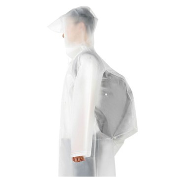 生活良品 EVA透明雨衣-背包款-透明白色(L號)附贈防水收納袋(親子騎車踏青戶外)