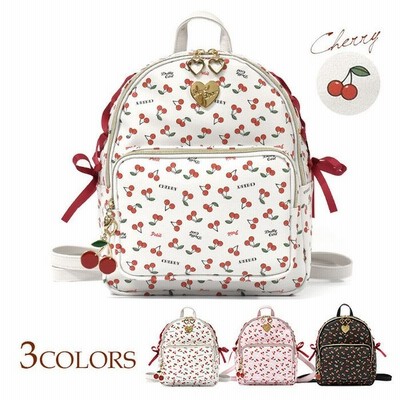 リュック 子供 子供用 こども キッズ 女の子 女子 小学生 中学生 高校生 大学生 学生 おしゃれ フェイクレザー さくらんぼ 総柄 チャーム付き ミニリュック 通販 Lineポイント最大get Lineショッピング
