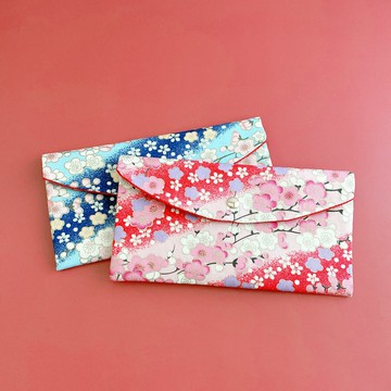 爸媽一人一個喜氣洋洋(兩入組布紅包袋 存摺袋)