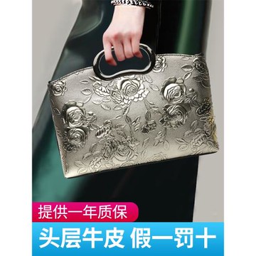 包包媽媽款氣質2025新款真皮旗袍手提包大容量中國風中年女士包袋