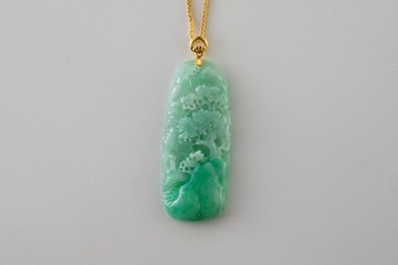 JHK天然翡翠山水項鍊