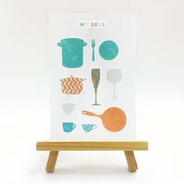 mt seal 和紙貼紙【剪影 廚房用具 (MTSEAL28)】2017AW