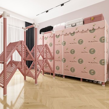 新款免安裝折疊加大加厚鋼管超大容量家用臥室出掛衣櫥布衣櫃Y182Y