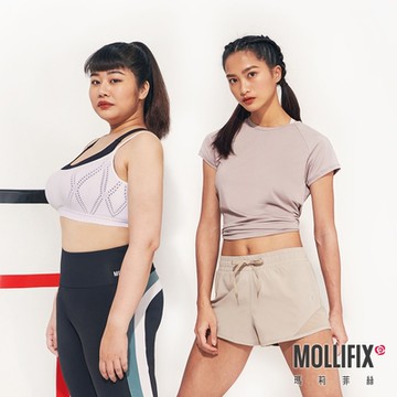 Mollifix 瑪莉菲絲 輕量透網拼接運動短褲 (日曬卡其)、跑步、訓練褲、瑜珈服