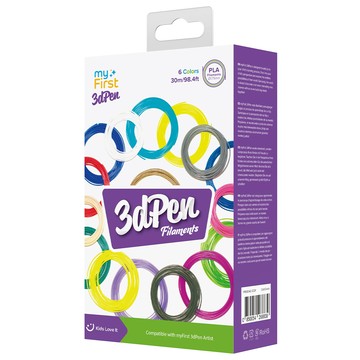 myFirst 3D Pen 3D 列印筆顏料 6色 PLA 30m/98.4ft  FP8001AC-WC01  暖色系