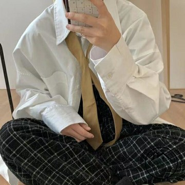 外穿寬版長袖疊穿襯衫外套上衣女白色襯衣【木屋雜貨】