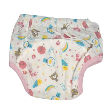 PUKU 藍色企鵝 印花練習褲 100%純棉 適用12-18個月 台灣製造  L  粉色  1件