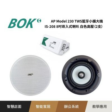 AP Model 230 TWS藍牙小擴大機+ IS-208 8吋崁入式吸頂喇叭 (2支)