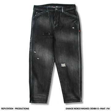 REPUTATION N113 / D - PANTS.FW - N113錐型牛仔褲 / 黑