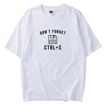 鹿妖商店 Ctrl+S 不要忘記保存 設計師 PS崩潰提醒 落肩純棉T恤