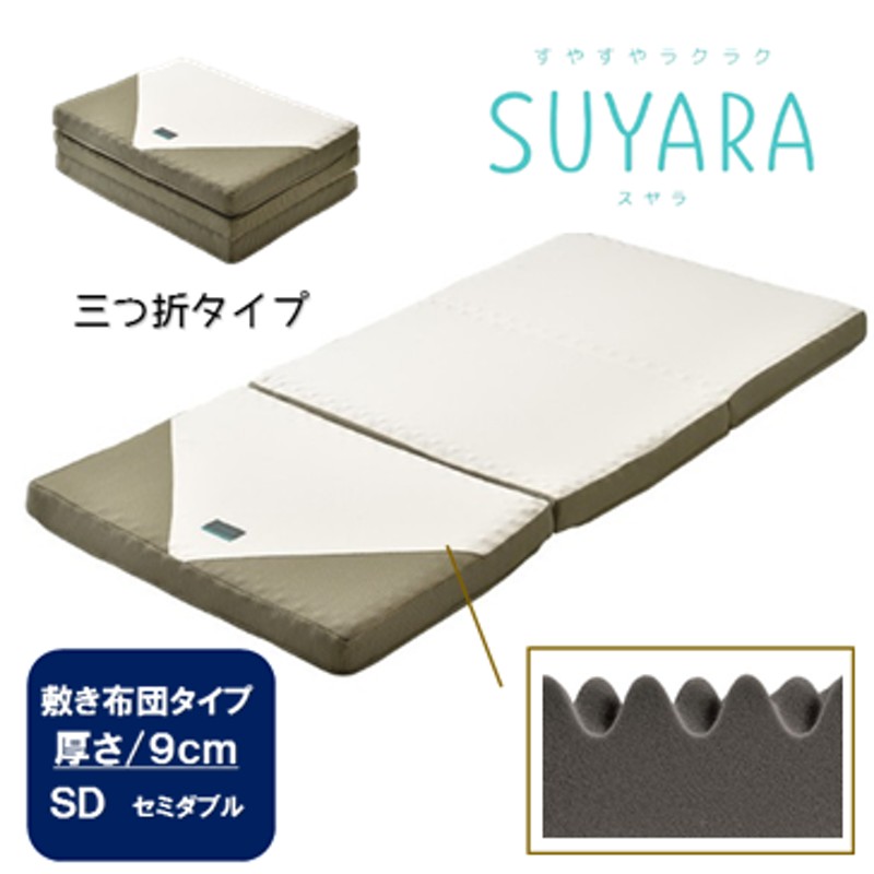 西川×［スヤラ / SUYARA］マットレス 3つ折り〈SU－02〉 点で支える