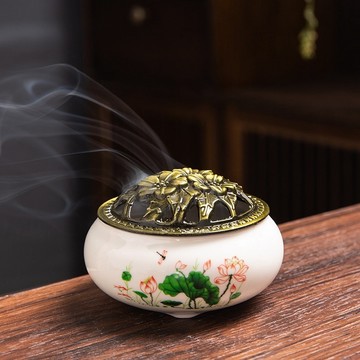 現貨供應 弘喧 買 300克 沉香粉 袋裝 送 陶瓷 薰香爐 越南 沉香 芽莊 惠安 助眠 安神   仿古 環香 煙供爐