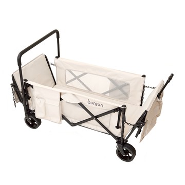 【廠商直送】bonson多功能摺疊大推車-白