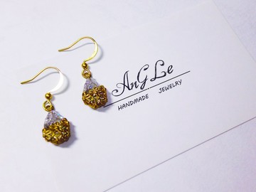 ❡ 小花水鑽耳環