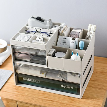 熱銷/免運費 桌面收納盒文件文具盒辦公用品整理盒辦公室多功能抽屜式雜物盒