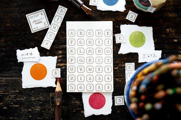 文字標記(有框) 活版便箋本