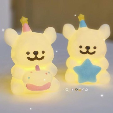 ins 可愛線條小狗小夜燈 臥室床頭柔光氛圍擺飾 創意生日禮物送閨蜜女生伴睡檯燈