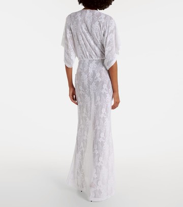 Norma Kamali Obie semi-sheer lace gown