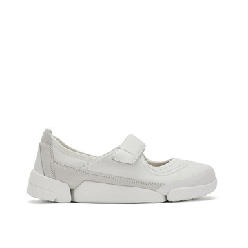 Clarks 三瓣鞋2.0- Trigenic2 Jane全皮面輕盈寬楦瑪莉珍休閒鞋 (白色) CLF82123C-女