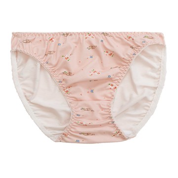 棉感花色小褲-白兔粉