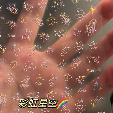 💗台灣出貨💗小紅書同款星球極光美甲貼紙童趣少女心夢幻diy水杯相機貼紙