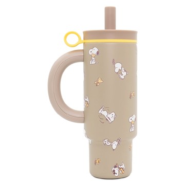 COTD 陶瓷珍珠保溫把手杯 SNOOPY聯名款  奶茶色  1個  1.1L