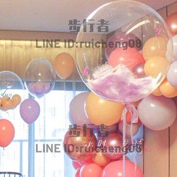 10套 透明飄空氣球羽毛波波球畢業照生日派對結婚房間布置裝飾【步行者戶外生活館】