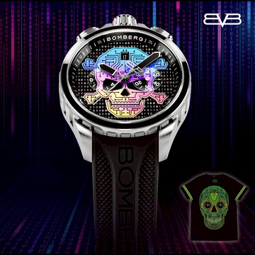 BOMBERG【炸彈錶】Bolt-68 Heritage系列  數位骷髏腕錶