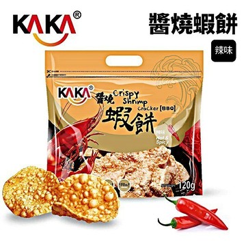 《愛山玲》KAKA 醬燒蝦餅 辣味 120g 八道工法 Deoil脫油技術 台灣零食 追劇零嘴