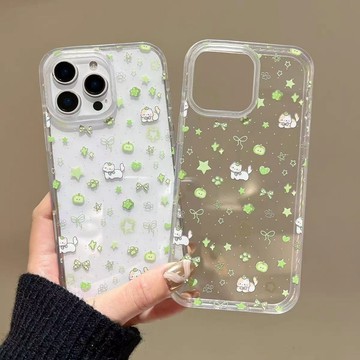 🎀時尚手機殼🎀夏日ins風小清新青蘋果星星貓咪適用iPhone16E手機殼蘋果15/14