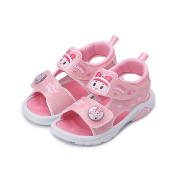 救援小英雄 安寶電燈魔鬼氈涼鞋 粉 POKT54463 中童鞋